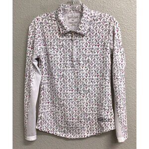 San Soleil Shirt Women's XS Martini Drinks Print 1/4 Zip Pullover UPF 50